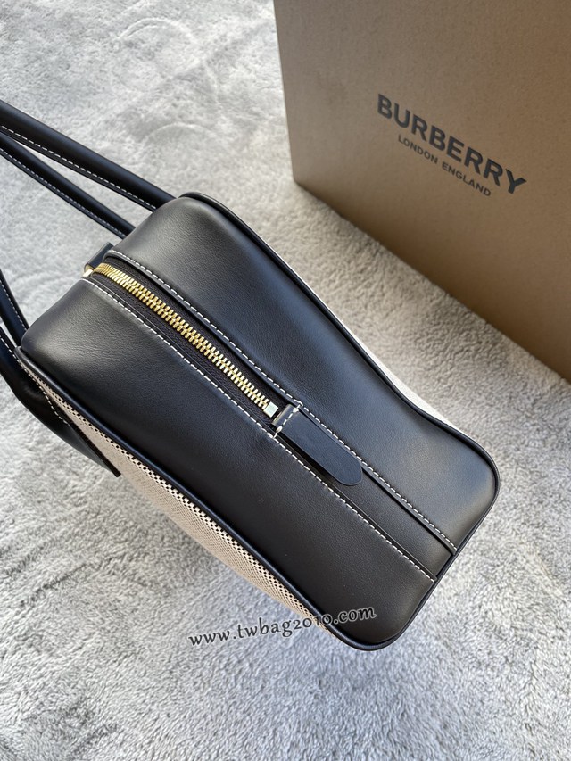 Burberry專門店新款女士帆布手提包 巴寶莉時裝秀款保齡球包Cube立方包 yxb1243